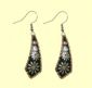 Silver and copper black swag earrings