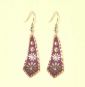 Silver and copper purple swag earrings