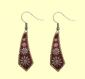 Silver and copper red swag earrings