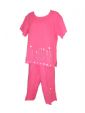 Pink linen capri set
