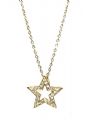 Gold cubic zirconia star necklace