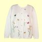 White cardigan with butterfly garden design