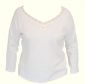 Long sleeve white V-neck with lace trim