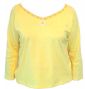 Long sleeve yellow V-neck with lace trim