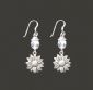Daisy and irridescent crystal french hook earrings